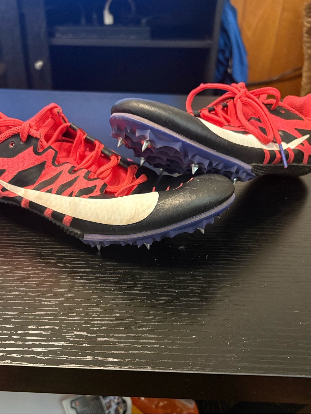 Nike racing Zoom Rival S Black Solar Red - Spiked Women's Track Shoe - size 7.5